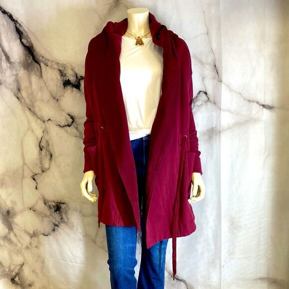 emory park Jackets & Blazers - Emory Park Maroon heavyweight sweater style coat